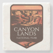 Canyonlands Nationaal Park Sunset Embleem Stenen Onderzetter (Voorkant)
