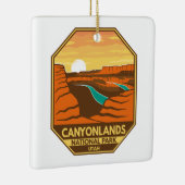 Canyonlands Nationaal Park Sunset Retro Emblem Keramisch Ornament (Rechts)