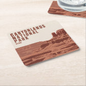 Canyonlands Nationaal Park Utah minimaal landschap Kartonnen Onderzetters (Schuin)