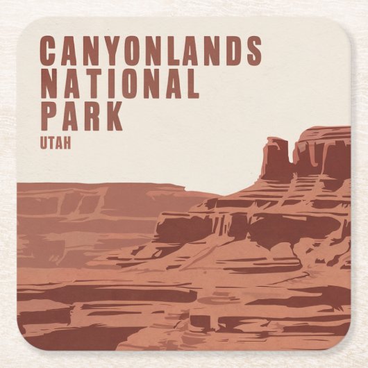Canyonlands Nationaal Park Utah minimaal landschap Kartonnen Onderzetters (Voorkant)
