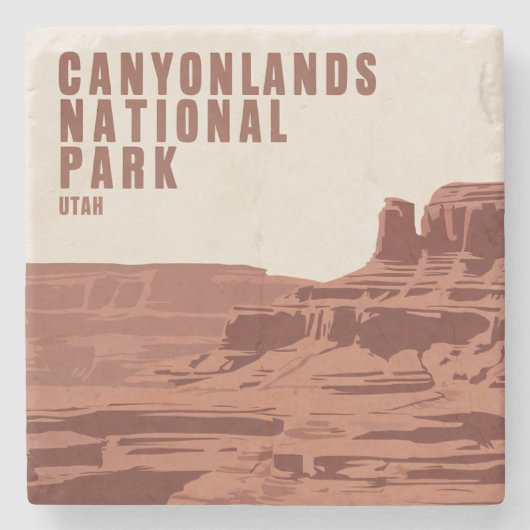 Canyonlands Nationaal Park Utah minimaal landschap Stenen Onderzetter (Voorkant)