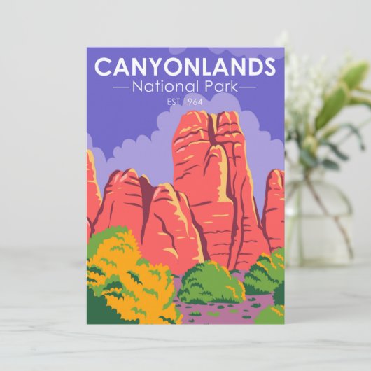 Canyonlands Nationaal Park Utah Vintage Feestdagenkaart (Staand voorkant)