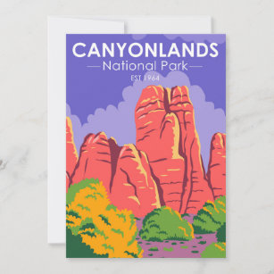 Canyonlands Nationaal Park Utah Vintage Feestdagenkaart