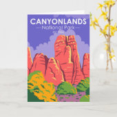 Canyonlands Nationaal Park Utah Vintage Kaart (Gele Bloem)