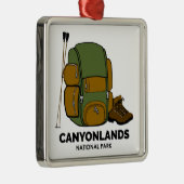 Canyonlands National Park Backpack Metalen Ornament (Rechts)