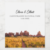 Canyonlands National Park Bruiloft gepersonaliseer Wijn Etiket (Enkel label)