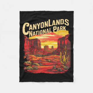 Canyonlands national park hiking souvenir fleece deken