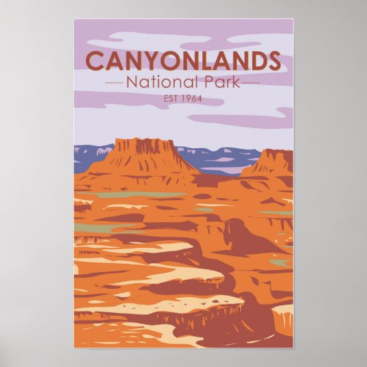 Canyonlands National Park Island In the Sky Retro Poster (Voorkant)