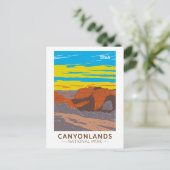 Canyonlands National Park Moab Travel Art Vintage Briefkaart (Staand voorkant)