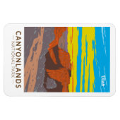 Canyonlands National Park Moab Travel Art Vintage Magneet (Horizontaal)