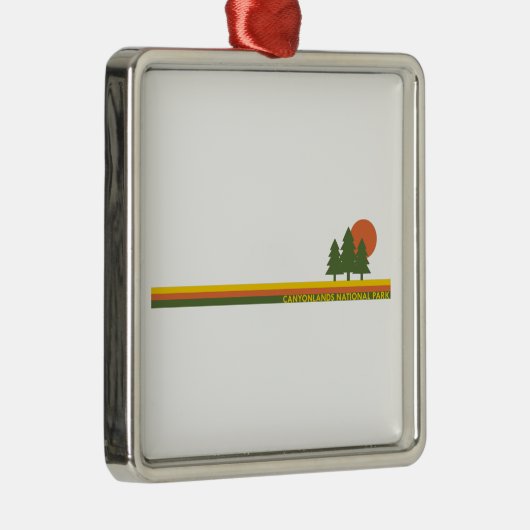 Canyonlands National Park Pine Trees Sun Metalen Ornament (Rechts)