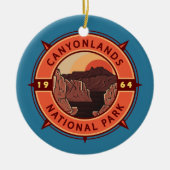 Canyonlands National Park Retro Compass Embleem Keramisch Ornament (Voorkant)