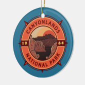 Canyonlands National Park Retro Compass Embleem Keramisch Ornament (Links)