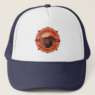 Canyonlands National Park Retro Compass Embleem Trucker Pet