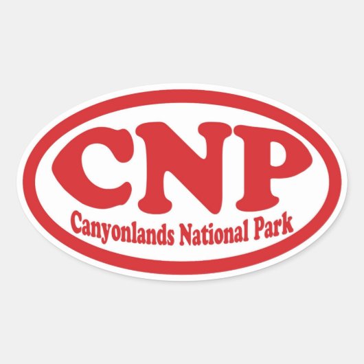 Canyonlands National Park rode ovale sticker (Voorkant)