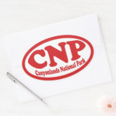 Canyonlands National Park rode ovale sticker (Envelop)