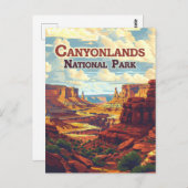 Canyonlands National Park Utah Moab Retro Briefkaart (Voorkant / Achterkant)