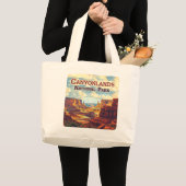 Canyonlands National Park Utah Moab Retro Grote Tote Bag (Voorkant (product))