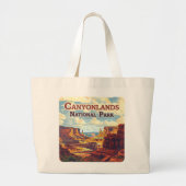 Canyonlands National Park Utah Moab Retro Grote Tote Bag (Voorkant)