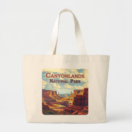 Canyonlands National Park Utah Moab Retro Grote Tote Bag