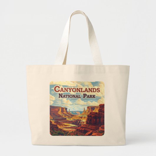 Canyonlands National Park Utah Moab Retro Grote Tote Bag (Voorkant)