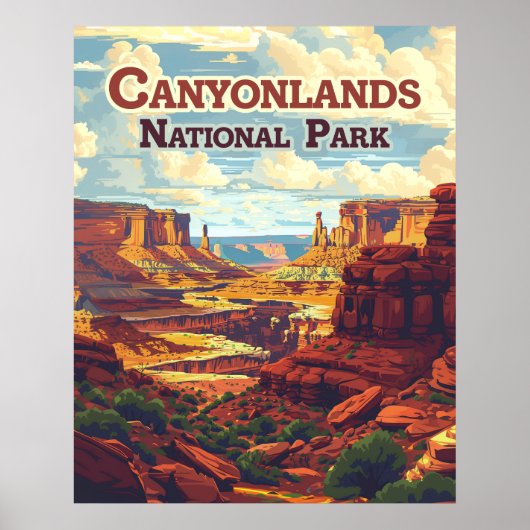 Canyonlands National Park Utah Moab Retro Poster (Voorkant)