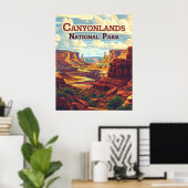 Canyonlands National Park Utah Moab Retro Poster (Thuiskantoor)
