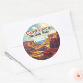 Canyonlands National Park Utah Moab Retro Ronde Sticker (Envelop)