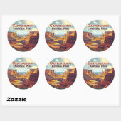 Canyonlands National Park Utah Moab Retro Ronde Sticker (Vel)