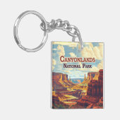 Canyonlands National Park Utah Moab Retro Sleutelhanger (Voorkant Links)