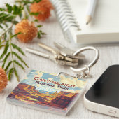 Canyonlands National Park Utah Moab Retro Sleutelhanger (Voorkant Rechts)