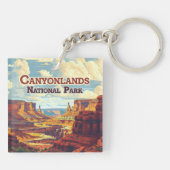 Canyonlands National Park Utah Moab Retro Sleutelhanger (Achterkant)
