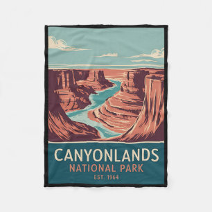 Canyonlands National Park Vintage Kamperen Wandele Fleece Deken