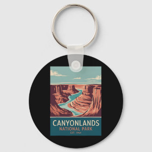 Canyonlands National Park Vintage Kamperen Wandele Sleutelhanger