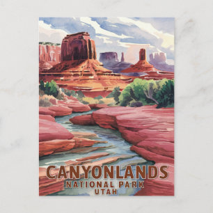 Canyonlands National Park Waterverf Landschap Feestdagenkaart