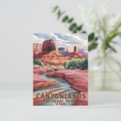 Canyonlands National Park Waterverf Landschap Feestdagenkaart (Staand voorkant)