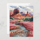 Canyonlands National Park Waterverf Landschap Feestdagenkaart (Voorkant / Achterkant)