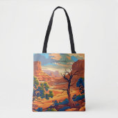Canyonlands Utah  kunst reisillustratie Tote Bag (Voorkant)