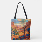 Canyonlands Utah  kunst reisillustratie Tote Bag (Achterkant)