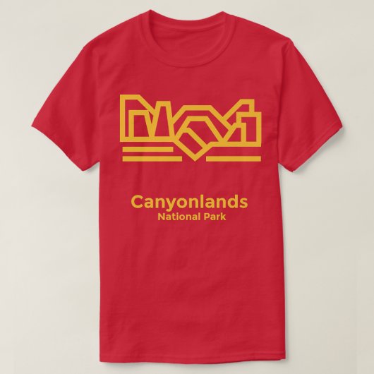 Canyonlands Utah minimalistische Retro Grafisch 98 T-shirt (Design voorkant)