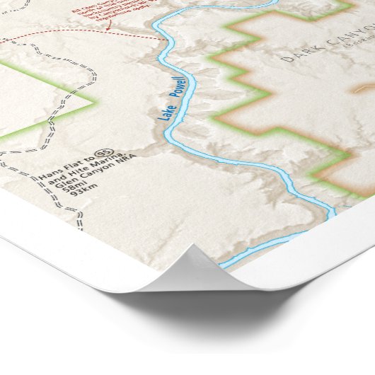 Canyonlands (Utah) plattegrond poster (Hoek)