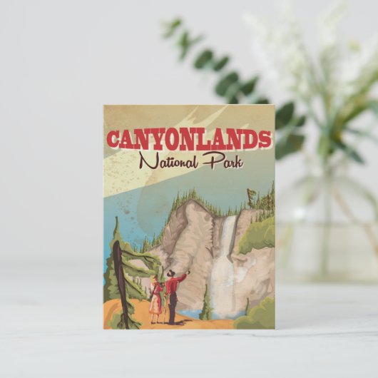Canyonlands Vintage Travel Poster Briefkaart (Staand voorkant)