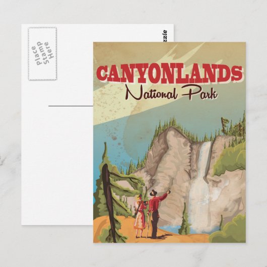 Canyonlands Vintage Travel Poster Briefkaart (Voorkant / Achterkant)