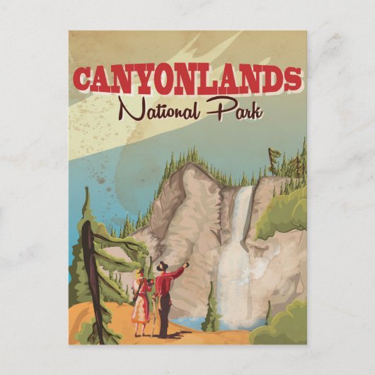 Canyonlands Vintage Travel Poster Briefkaart (Voorkant)