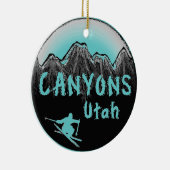 Canyons Utah skier Keramisch Ornament (Rechts)