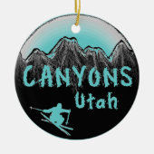 Canyons Utah skier Keramisch Ornament (Voorkant)