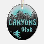 Canyons Utah skier Keramisch Ornament (Links)