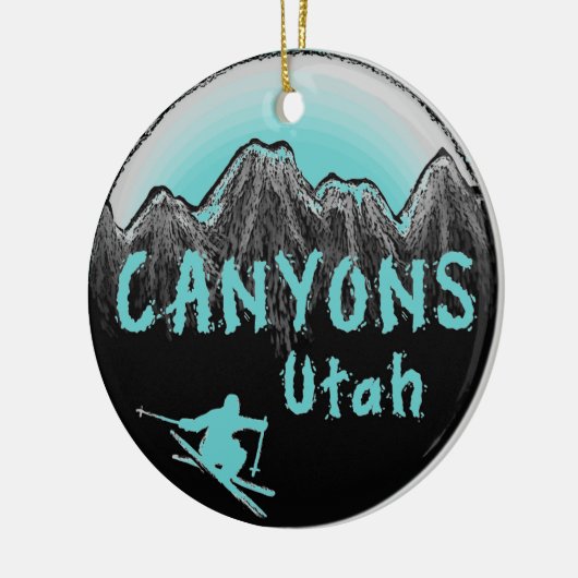 Canyons Utah skier Keramisch Ornament (Links)