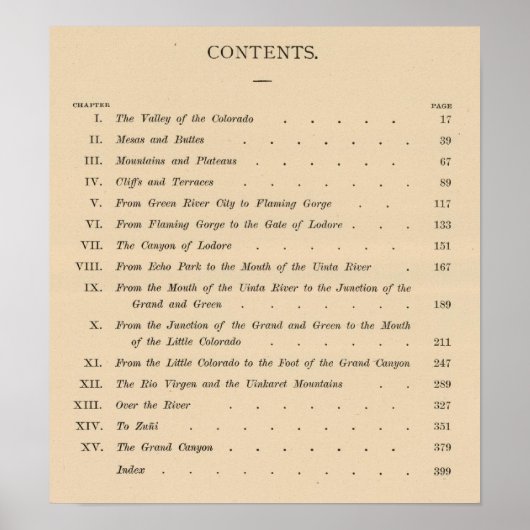 Canyons van de Colorado Poster (Voorkant)