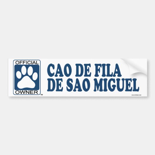 Cao De Fila De Sao Miguel Blue Bumpersticker (Voorkant)